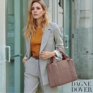 Dagne Dover Large Ryan Neoprene Laptop Bag In Dune